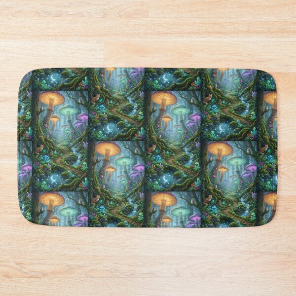 Item preview, Bioluminescent Mushroom Forest Magical Woodland Kingdom designed and sold by Itsheartshop.