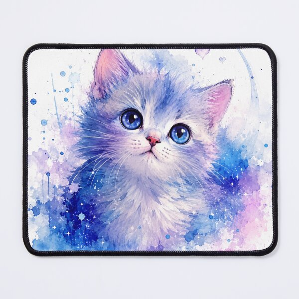 Item preview, Cute Blue Eyed Kitten Watercolor Wall Art | Adorable Cat Nursery Decor | Whimsical Pet Illustration | Cat Lover Gift designed and sold by AbstractAuraArt.