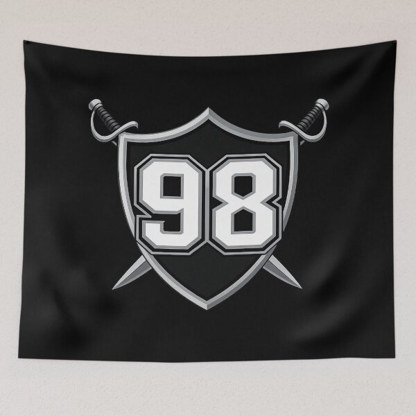 Item preview, Silver & Black 98 – Crossed Swords Shield designed and sold by My Team Designs.