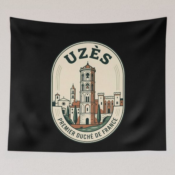 Item preview, Uzès France Vintage Travel Emblem Fenestrelle Tower designed and sold by k3rstman1.