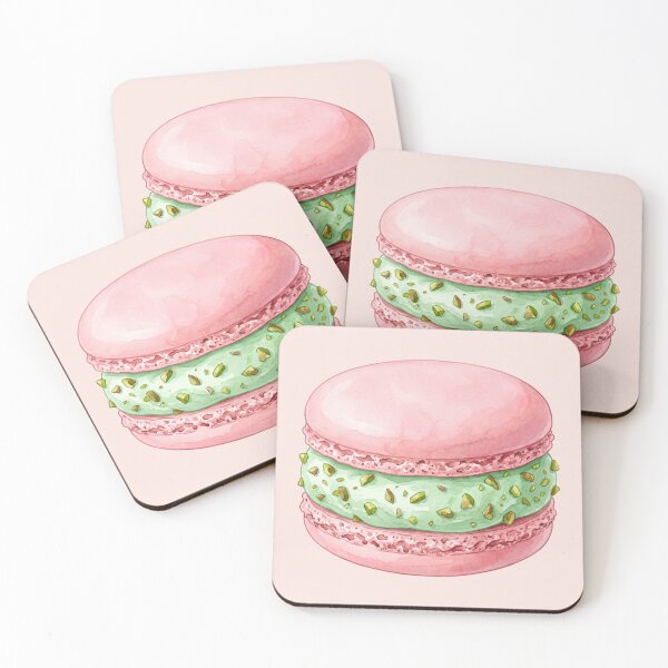 Item preview, Pastel Pink and Pistachio Giant Macaron Watercolor designed and sold by 0Zetgest.