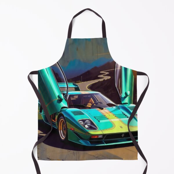 Item preview, Turquoise Supercar at Sunset | Neon Exotic Car Retro Vector Art designed and sold by Nexus Space.
