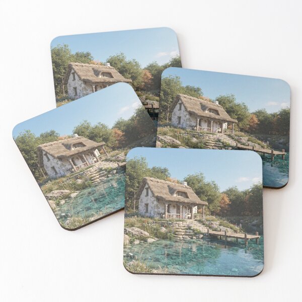 Item preview, Fairytale Spring Cottage, Sunlit Wildflower Meadow Landscape designed and sold by BlareBlare.