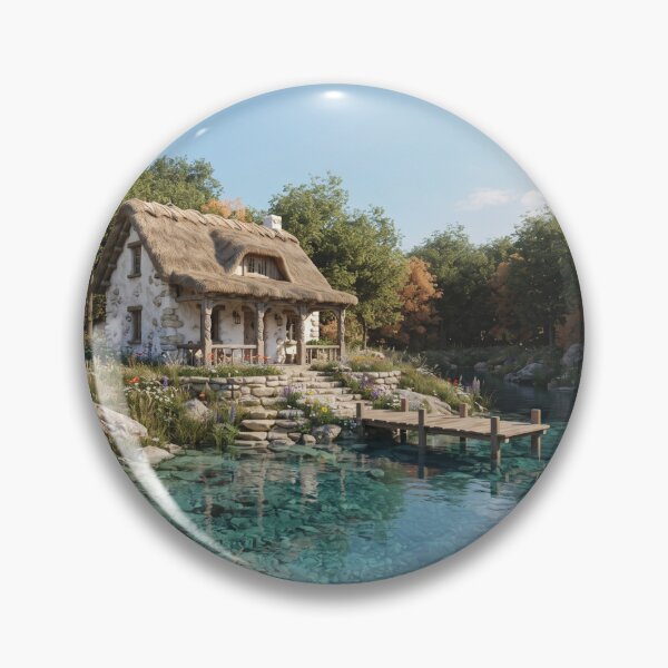 Artikelvorschau, Fairytale Spring Cottage, Sunlit Wildflower Meadow Landscape entworfen und verkauft von BlareBlare.