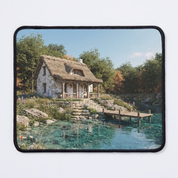 Item preview, Fairytale Spring Cottage, Sunlit Wildflower Meadow Landscape designed and sold by BlareBlare.