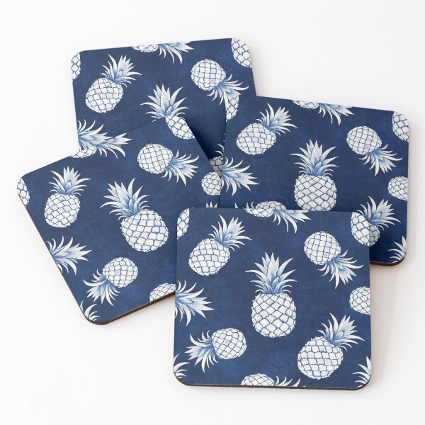 Item preview, Indigo Topical Pineapples Watercolor designed and sold by AOCollections.