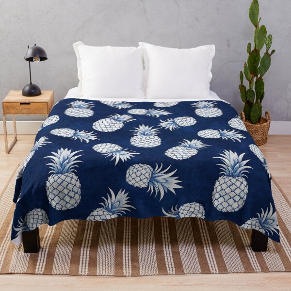 Item preview, Indigo Topical Pineapples Watercolor designed and sold by AOCollections.