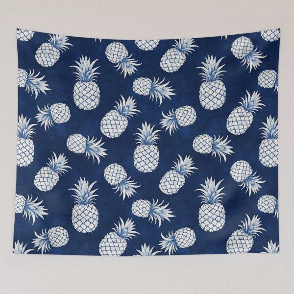 Item preview, Indigo Topical Pineapples Watercolor designed and sold by AOCollections.