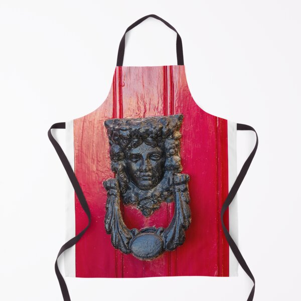 Item preview, Ornate Cast Iron Door Knocker With Classical Face On A Red Painted Wooden Door designed and sold by Nmallia.