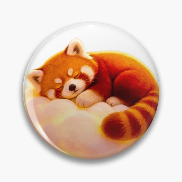 Item preview, Cozy Watercolor Red Panda Sleeping on a Cloud designed and sold by kchechare09art.