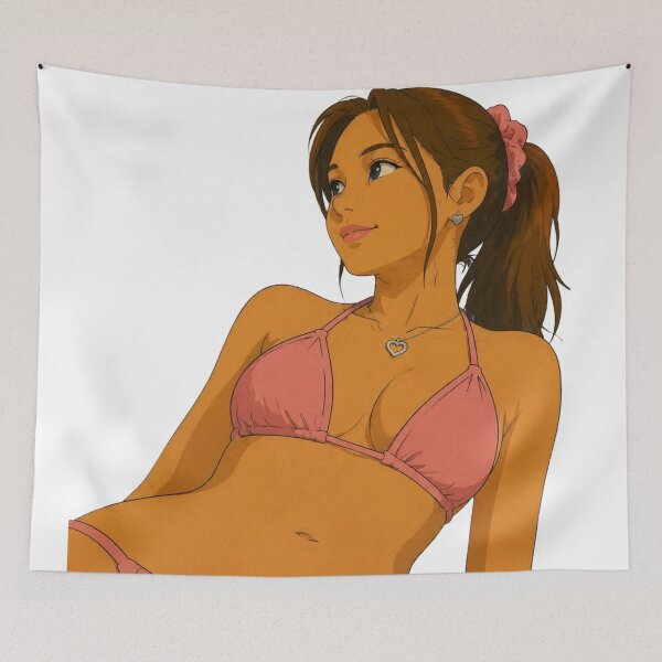 Item preview, Pink Bikini Pin-Up | Summer Beach Beauty Illustration | Classic Western Animation Style designed and sold by  Hollow Moon Studios..