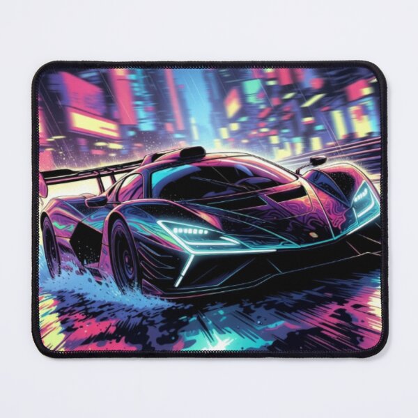 Item preview, Cyberpunk Hypercar in Neon Rain | Synthwave Supercar Vector Art designed and sold by Nexus Space.