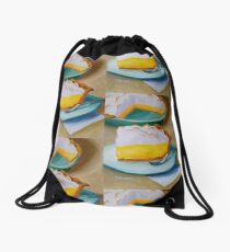 Lemon Meringue Pie Still life Food Dessert Kitchen art Impressionism Drawstring Bag