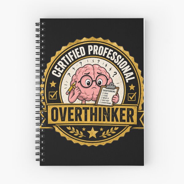 Item preview, Certified Professional Overthinker | Funny Sticker & T-Shirt designed and sold by FuzzDrive.