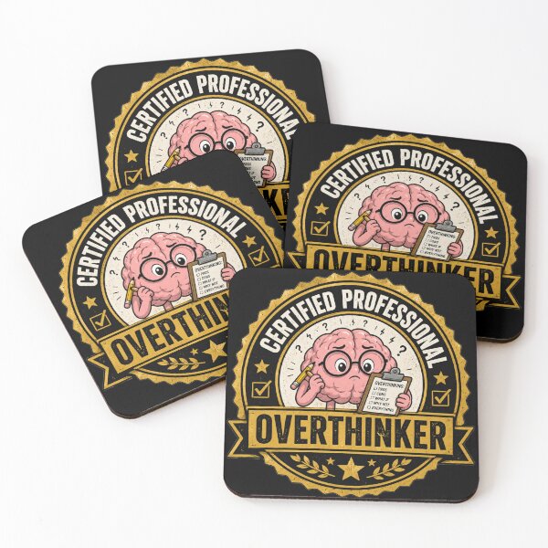 Item preview, Certified Professional Overthinker | Funny Sticker & T-Shirt designed and sold by FuzzDrive.