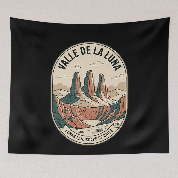 Item preview, Valle De La Luna Chile Vintage Travel Emblem designed and sold by k3rstman1.