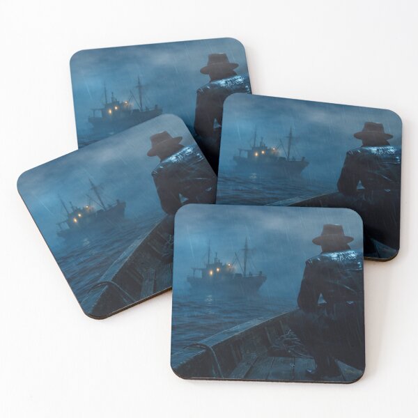 Item preview, Rainy Dockside Stakeout Noir designed and sold by BrokenCompassCo.