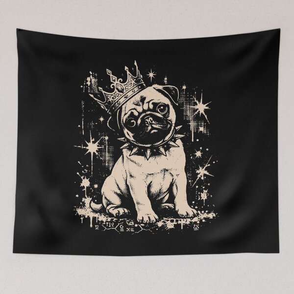 Item preview, Grunge Punk Dog with Crown and Spiked Collar designed and sold by gunaone-design.