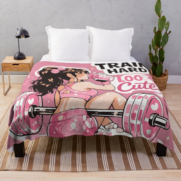 Item preview, Train Hard Look Cute Barbells and Ponytails Pink Gym Sticker designed and sold by WORN.THOUGHTS.