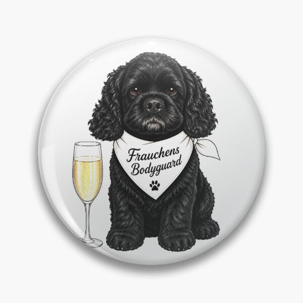 Item preview, Owner's bodyguard - Cocker Spaniel with champagne glass designed and sold by Auralda-T-Shirt.