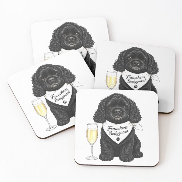 Item preview, Owner's bodyguard - Cocker Spaniel with champagne glass designed and sold by Auralda-T-Shirt.