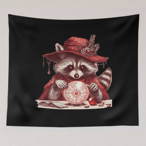 Item preview, Mystical Fortune-Telling Raccoon Art | Dapper Animal & Witchy designed and sold by litchick1977.