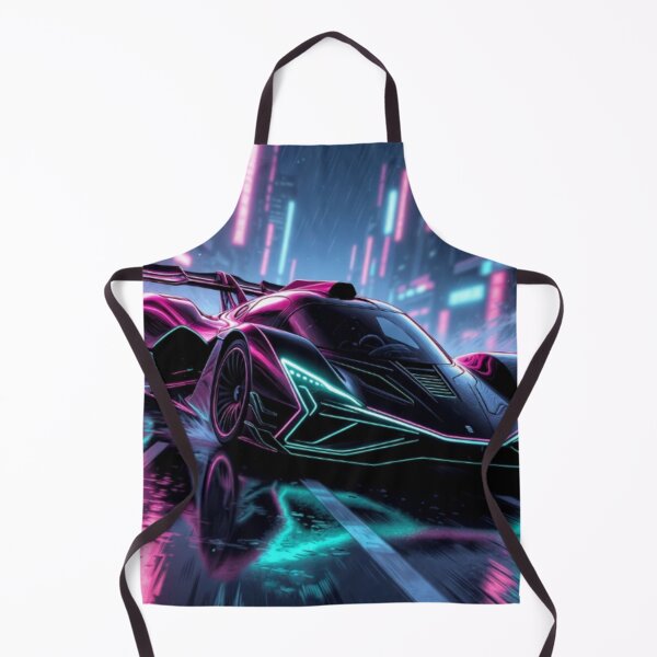 Item preview, Neon Cyber Hypercar | Futuristic Synthwave Supercar in the Rain designed and sold by Nexus Space.