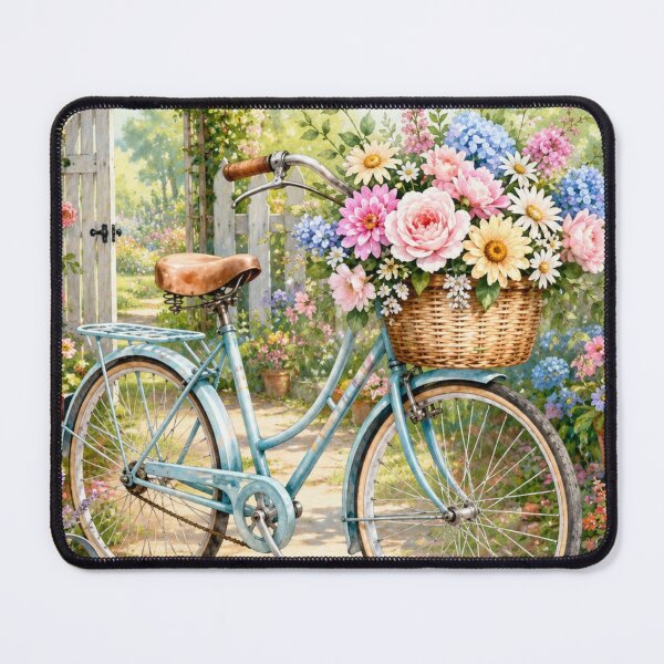 Item preview, Vintage Bicycle with Floral Basket designed and sold by Pure Craft.