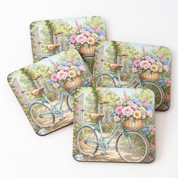 Item preview, Vintage Bicycle with Floral Basket designed and sold by Pure Craft.