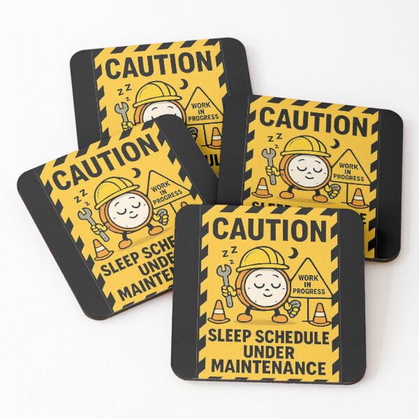 Item preview, Caution: Sleep Schedule Under Maintenance | Funny Sleep Sticker & T-Shirt designed and sold by FuzzDrive.