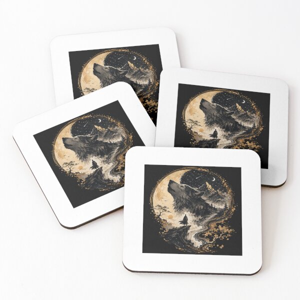 Item preview, Celestial Wolf Spirit – Surreal Mountain Dreamscape designed and sold by DESPOT07.