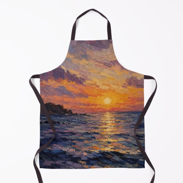 Item preview, Vibrant Ocean Sunset Palette Knife Painting designed and sold by Rahma-yehia23.