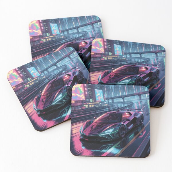 Item preview, Cyberpunk Neon Hypercar | Futuristic City Racing Synthwave Art designed and sold by Nexus Space.