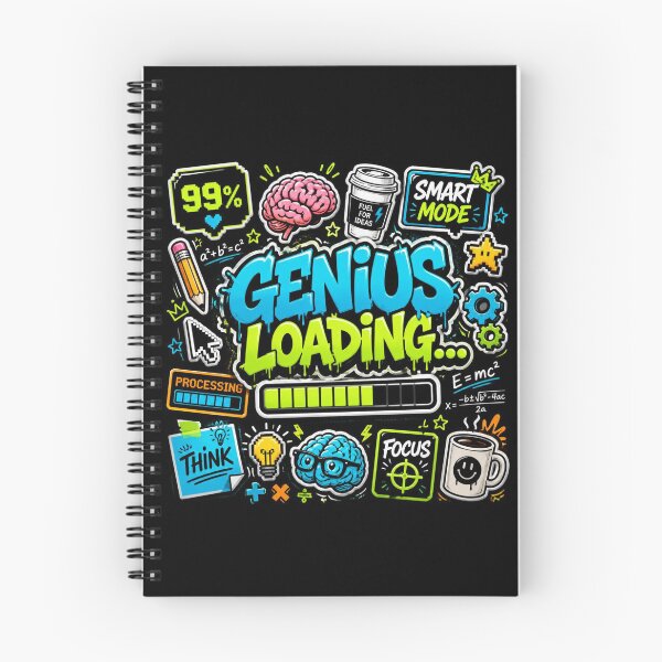 Item preview, GENIUS LOADING... Notebook Cover | Creative Graffiti Design | Student Study Journal & Productivity Notebook designed and sold by Stylestickers55.