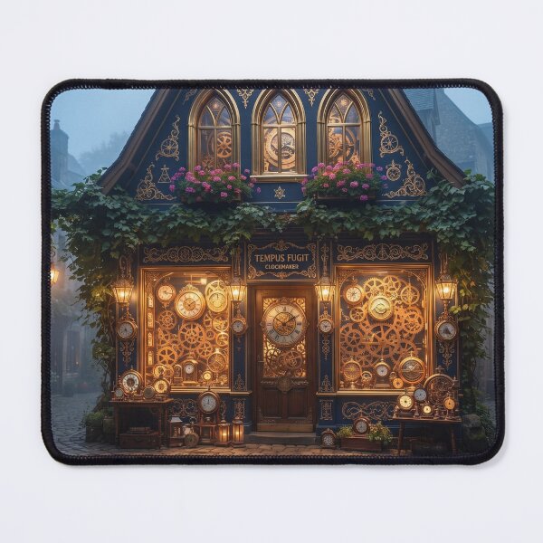 Item preview, The Clockmaker Sanctuary, Glowing Mystical Workshop Alley designed and sold by BlareBlare.