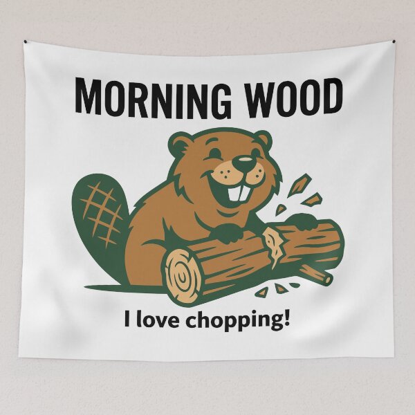 Item preview, Morning Wood Beaver Lumberjack Firewood Humor designed and sold by Amir Faysal.