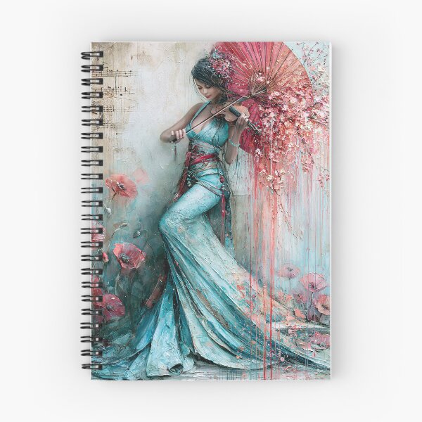 Item preview, Violin Rhapsody - Turquoise Kimono Music Art designed and sold by Creative Nook.