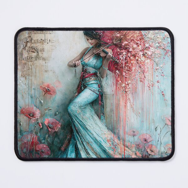 Item preview, Violin Rhapsody - Turquoise Kimono Music Art designed and sold by Creative Nook.