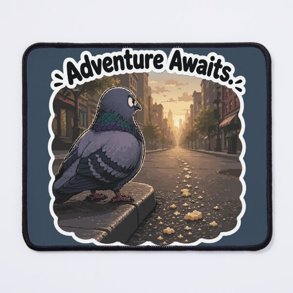 Item preview, Adventure Awaits Funny Pigeon Journey Cartoon Sticker designed and sold by SimplePoDesign.