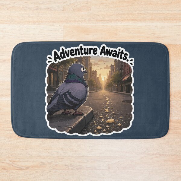 Item preview, Adventure Awaits Funny Pigeon Journey Cartoon Sticker designed and sold by SimplePoDesign.