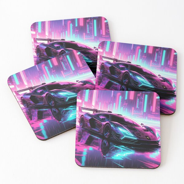 Item preview, Neon Velocity Hypercar | Cyberpunk Synthwave Racing Car Art designed and sold by Nexus Space.