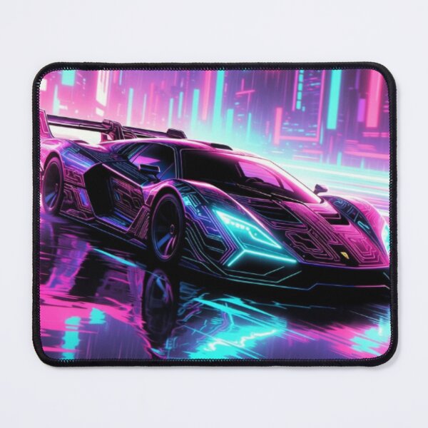Item preview, Neon Velocity Hypercar | Cyberpunk Synthwave Racing Car Art designed and sold by Nexus Space.