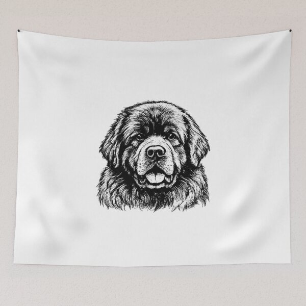 Item preview, Newfoundland Dog Line Art | Premium Black & White Portrait designed and sold by zenithviv.