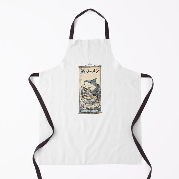 Item preview, Shark Eating Ramen Vintage Japanese Scroll Poster Japan Foodie Parody designed and sold by Yellowriversss.