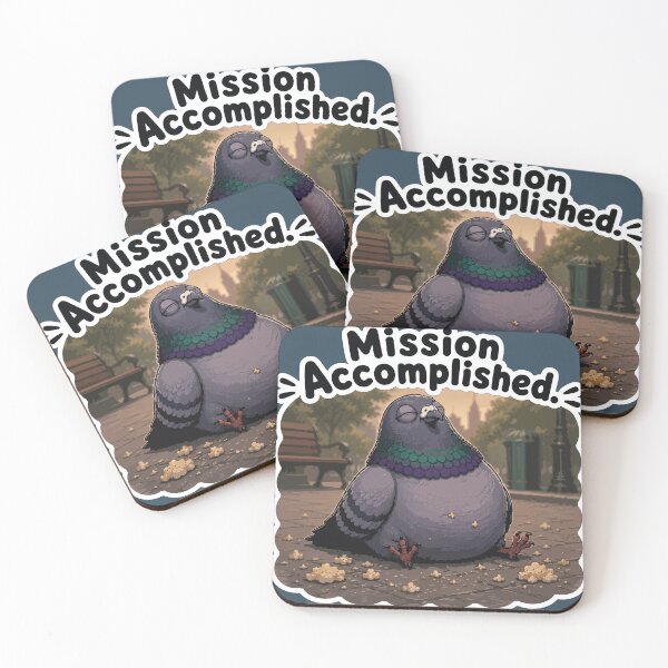 Item preview, Mission Accomplished Funny Pigeon Cartoon Sticker designed and sold by SimplePoDesign.