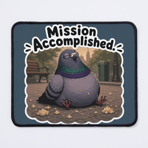 Item preview, Mission Accomplished Funny Pigeon Cartoon Sticker designed and sold by SimplePoDesign.