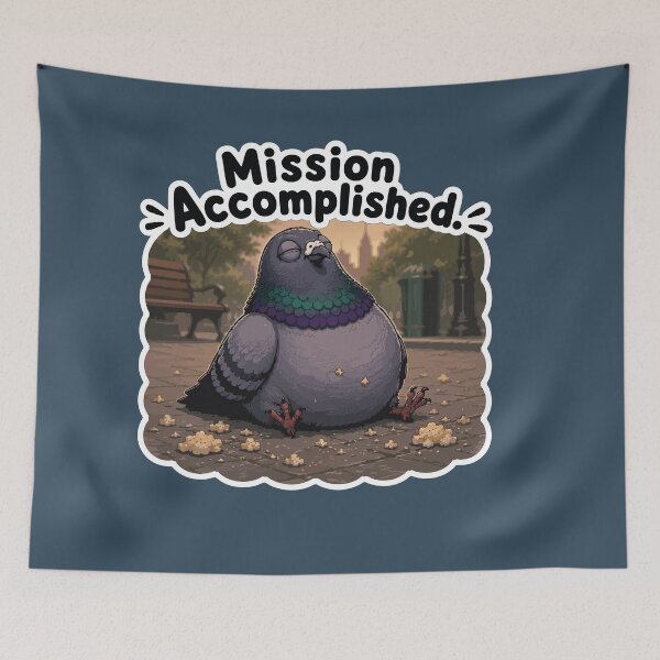 Item preview, Mission Accomplished Funny Pigeon Cartoon Sticker designed and sold by SimplePoDesign.