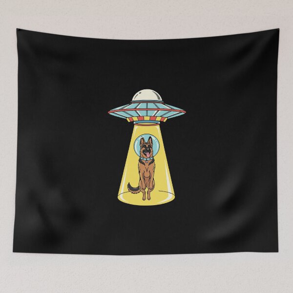 Item preview, German Shepherd UFO Abduction Alien Dog Spaceship designed and sold by PopStars1993.