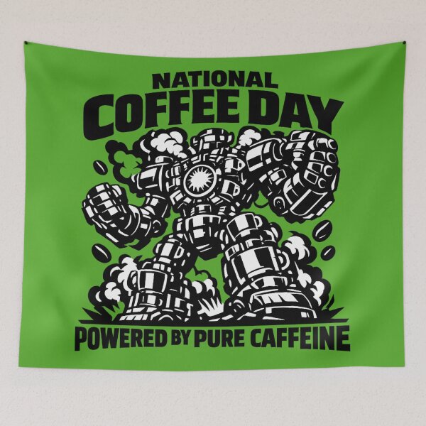 Item preview, Powered by Pure Caffeine National Coffee Day Robot Mugs designed and sold by irfanshikh.