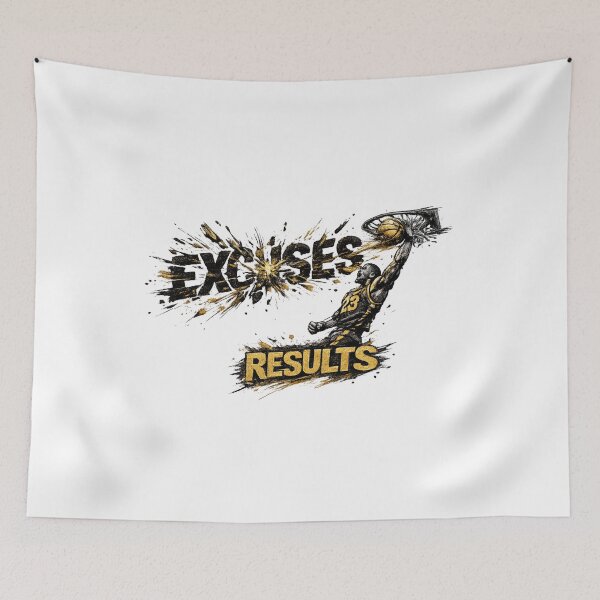 Item preview, Destroy Excuses Create Results Basketball Motivation designed and sold by NovaMoodCo.
